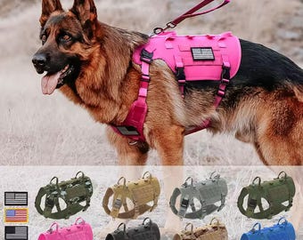 Personalized Tactical Dog Harness | Custom Name Number No Pull Vest