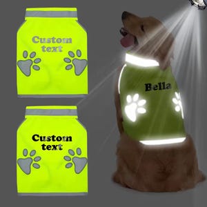 Personalized Reflective Dog Vest  | Custom Name Night Walking Vest