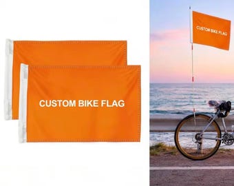 Custom Double Sided 2 pcs Bike Safety Flag | Personalized Bicycle Flag