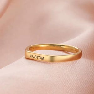 Custom Name Ring | Personalized Ring Silver Black Gold