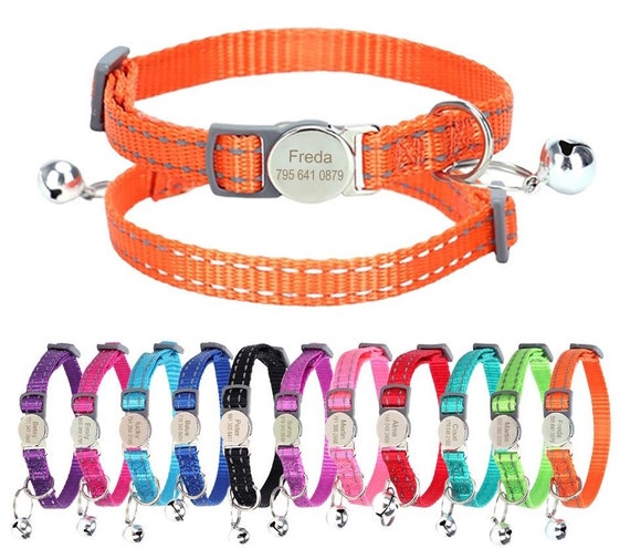 Reflektierendes Katzenhalsband Mit Glöckchen – 2 Stück, Breakaway-Verschluss, Verstellbar 25–32 Cm, Strass