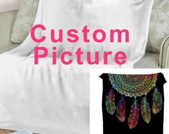 Custom Image Throw Blanket  | Personalized Photo Print Soft Blanket