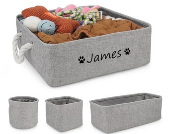 Personalized 4 pcs Pet Toy Basket  | Custom Name Storage Basket