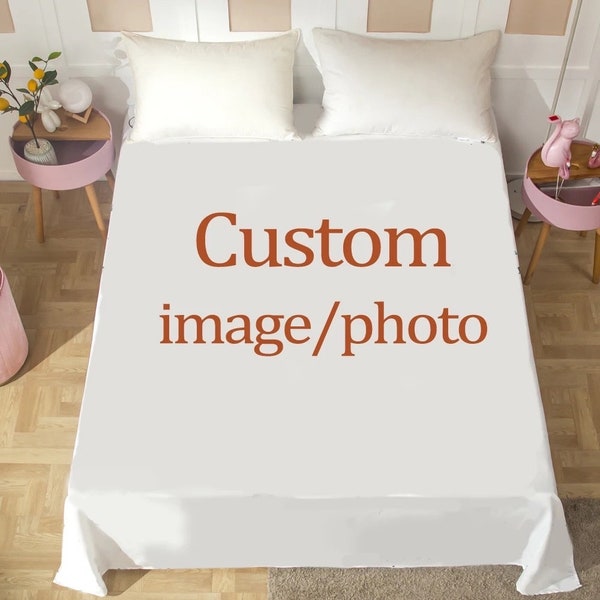 Benutzerdefinierte Foto/Design Bettlaken | Personalisiertes Flachblatt