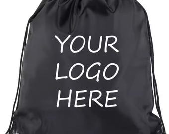 Custom Logo Image Drawstring Bag  | Personalized Backpack