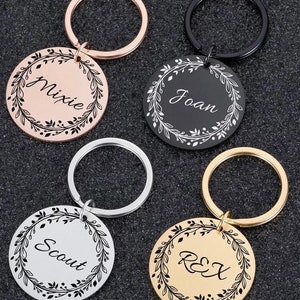 Médaille d'identification personnalisée pour animal de compagnie | Médaille d'identification pour animal de compagnie avec nom et numéro personnalisés gravés
