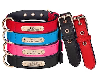 Personalized Waterproof Soft Padded Dog Collar  | Custom Name ID Collar