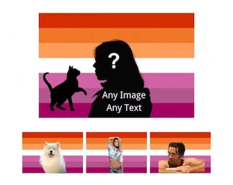 Personalized Lesbian Pride Flag  | LGBTQ Custom Image 3x5 ft Tapestry