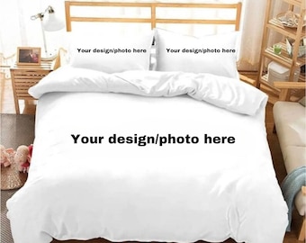 Personalized Photo/Design Duvet Cover & Pillowcases | Custom Microfibre Printed Bedding Set