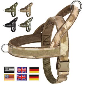 Personalized Reflective Stitch Harness | Custom Name Phone Number Flag Dog Chest Strap Harness