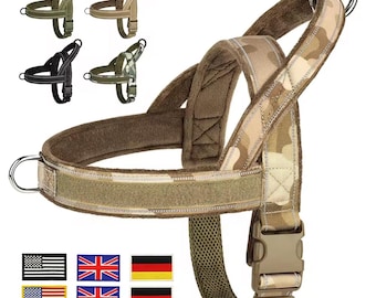 Personalized Reflective Stitch Harness  | Custom Name Phone Number Flag Dog Chest Strap Harness