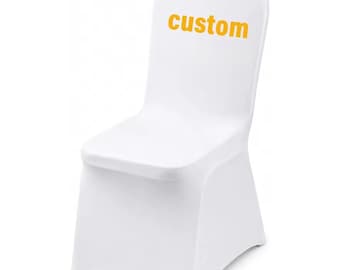 Custom Photo Logo Dining Chair Cover | Stretch Fit Event Seating