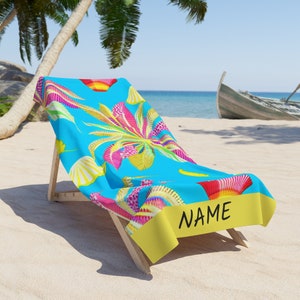 Personalized Beach Towel | Custom Name Beach Towel | Kids Customized Beach Towel