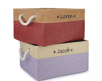 Personalized Foldable Pet Toy Basket | Personalized Storage Basket