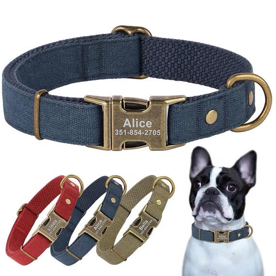 Pet Supplies Custom Fabric Dog Collars Personalized Engraved