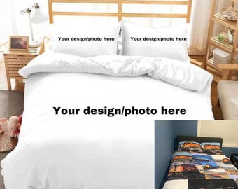 Personalized Photo/Design Duvet Cover & Pillowcases  | Custom Microfibre Printed Bedding Set