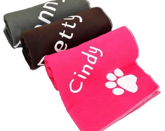 Personalized Fleece Pet Towel  | Custom Name Soft Warm Pet Blanket