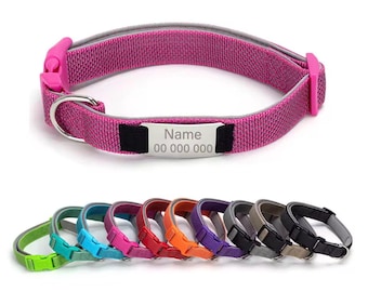Personalized Reflective Web Name & Number Collar  | Custom Pet ID Collar