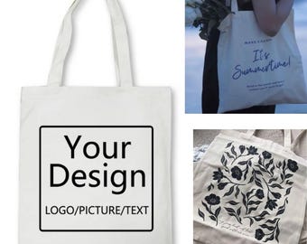 Custom Canvas Tote Bag | Personalized Shopping Beach Tote
