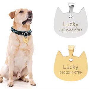 Médaille d'identification pour chien personnalisée | Pendentif personnalisé avec nom et numéro de téléphone