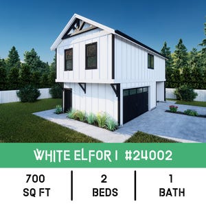 18'-8" x 35'-0" Farmhouse ADU w/ 2 Bedroom 1 Bath Architectural Plans - Custom 700 SF Modern Home Blueprint - Instant PDF/AutoCAD Download