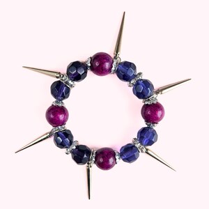 Purple Beaded Bracelet with Stretch Cord