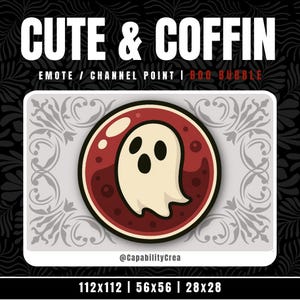 Boo Bubble Twitch Emote – Gotisk spökikon i rött slem | Söt & Coffin Channel Point Pin