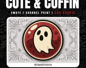 Boo Bubble Twitch Emote – Gothic Ghost Icon in Red Slime | Cute & Coffin Channel Point Pin