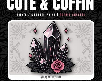 Gothic Crystal Emote – Dark Rose Crystal Twitch Emote, Gothic Badge, Witchy Channel Point, Dark Fantasy Streamer Asset