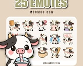 25 MooMoo Cow Emotes Pack β Cute Cow Twitch Emotes PNG, Kawaii Streamer Emotes Set, Pastel Cow Emoji Bundle, VTuber Emotes, Discord Emotes