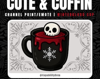 Winterblood Cup – Gothic Christmas Emote / Channel Point Icon – Cute and Coffin PNG – Twitch & Discord – Creepy Cute Holiday Emote