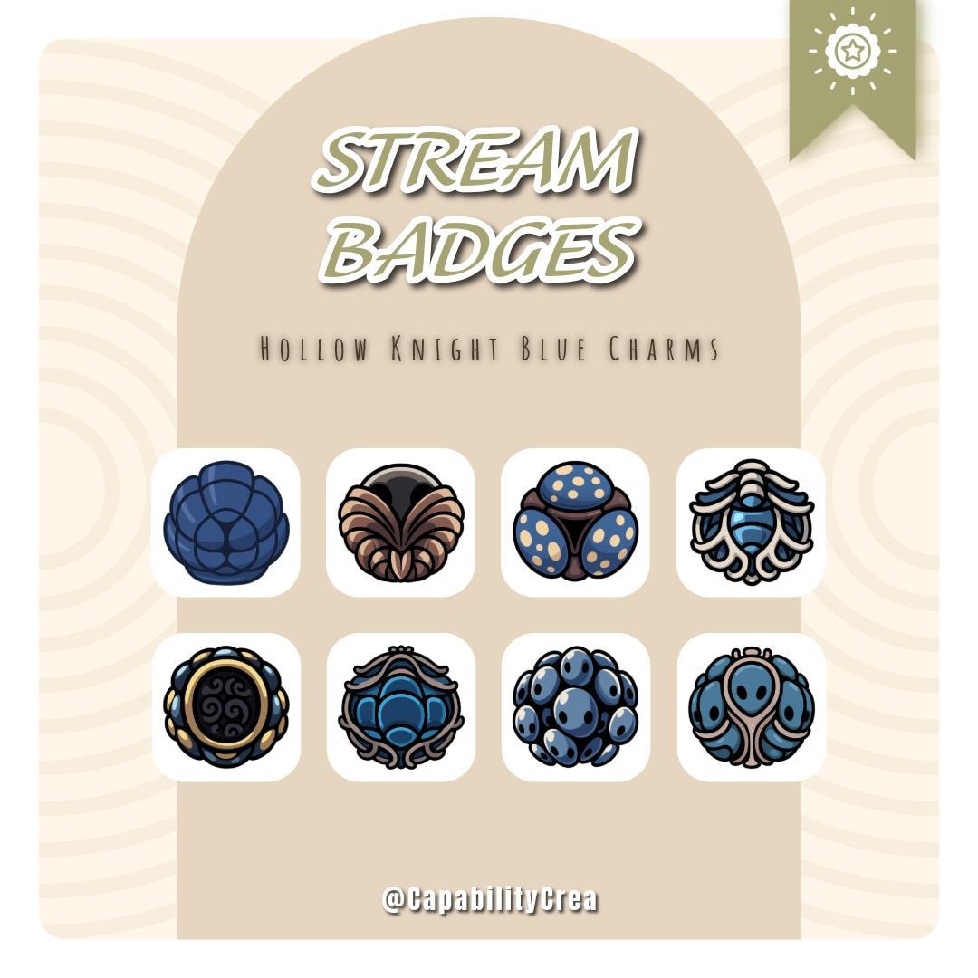 Twitch Badges Hollow Knight | Blue Charms Sub Icons | HK Streamer ...