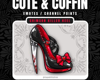 Knife Heel Twitch Emote | Gothic High Heel Channel Point | Creepy Cute Shoe Badge | Horror Fashion Emote | Dark Kawaii Stream Asset