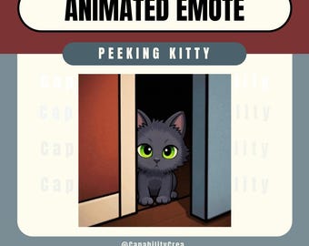 Peeking Kitty Animated Emote – Cute Creepy Cat Twitch Emote - Discord and VTuber assets