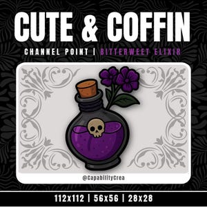 Bittersweet Elixir – Gothic Twitch Channel Point Icon | Söt & Kista PNG | Witchcore Emote