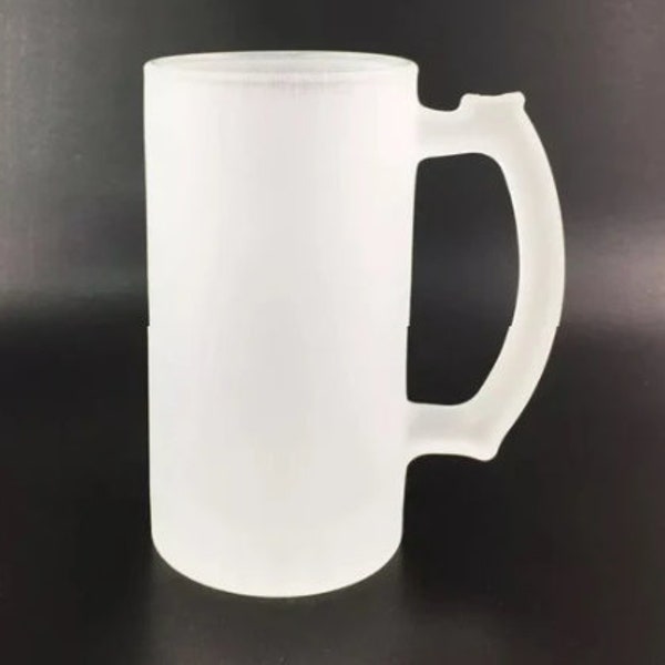 16oz sublimation frosted or clear beer mug with handle.