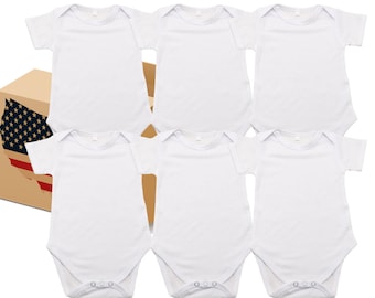 100% Polyester Bodysuit Blanks, Sublimation, DIY Personalize Blanks, Baby bodysuits blanks, Infant romper, Screen printing Embroidery Blanks