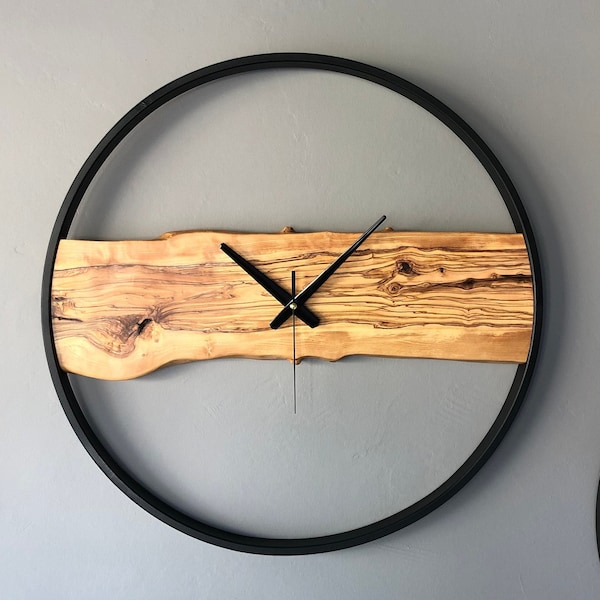 Natural Wood Clock Etsy