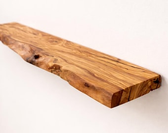 Olive Floating Shelves, Custom Wood Shelves, Rustic Shelves, Bathroom Shelves with Bracket, Long Book Shelves, Olive Kitchen Shelves