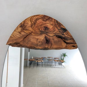 Made to Order, Olive Wood Oval Wall Mirror, Live Edge Wood Wall Art, Wood Frame Mirror Wall Decor, Wooden Mirrors, Small-Large image 7