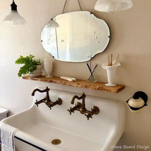 Live Edge Olive Floating Shelves, Reclaimed Industrial Wooden Floating Shelves, Farmhouse Heavy Duty Floating Shelves, Bathroom Shelf image 9