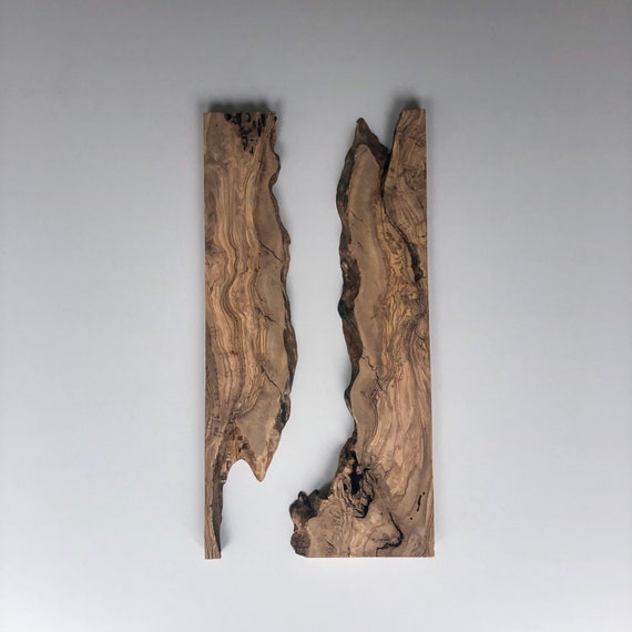 20" Olive Wood Slabs: Live Edge DIY Wood Art (2 Pieces), Live edge wooden slab, Unfinished Raw Edge