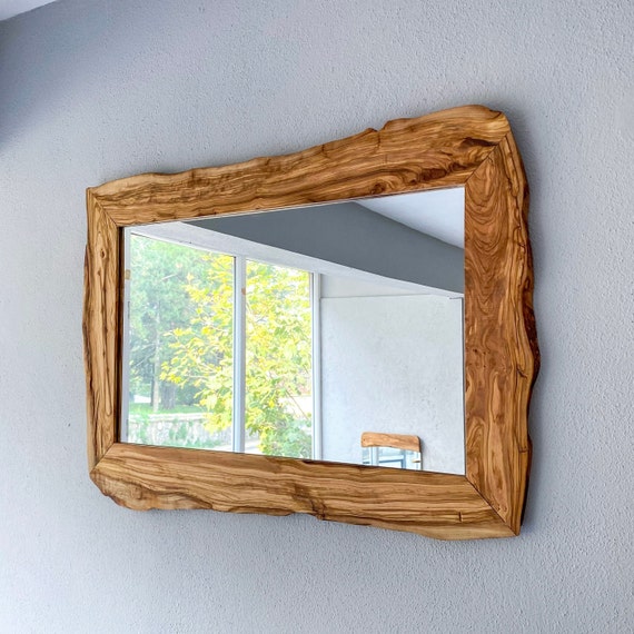 Handmade Solid Wood Bathroom Mirror – Rustic Wall Mirror With
