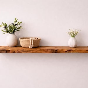 Live Edge Olive Floating Shelves, Reclaimed Industrial Wooden Floating Shelves, Farmhouse Heavy Duty Floating Shelves, Bathroom Shelf image 4