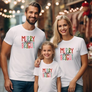 Christmas Family Matching Shirts, Merry and Bright Christmas Shirts, Family Matching Christmas Outfits, Family Christmas Holiday Gift