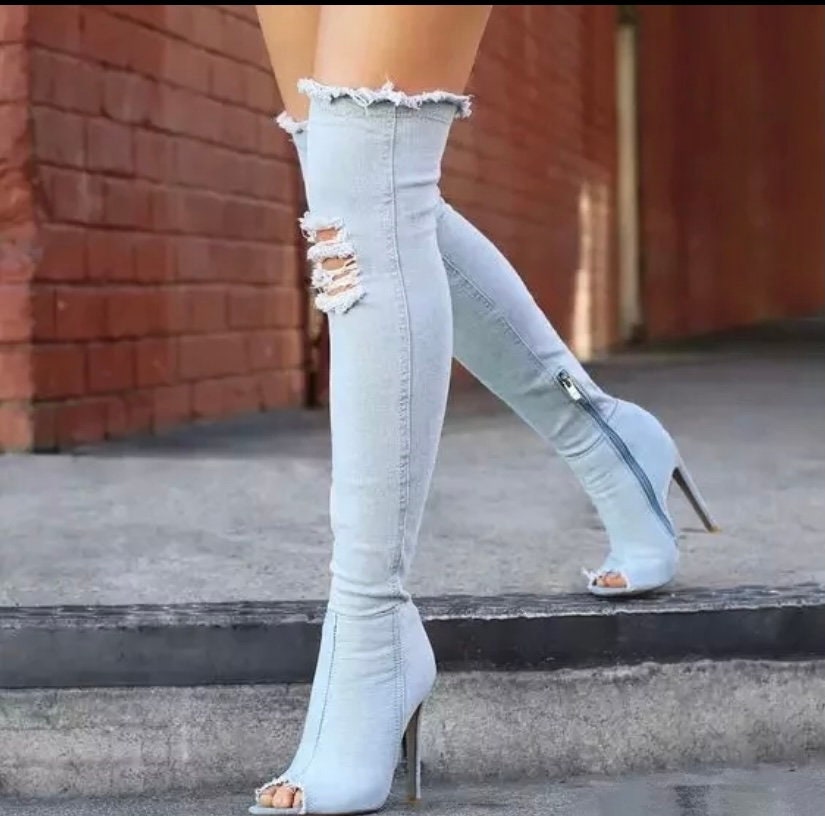 high end thigh high boots