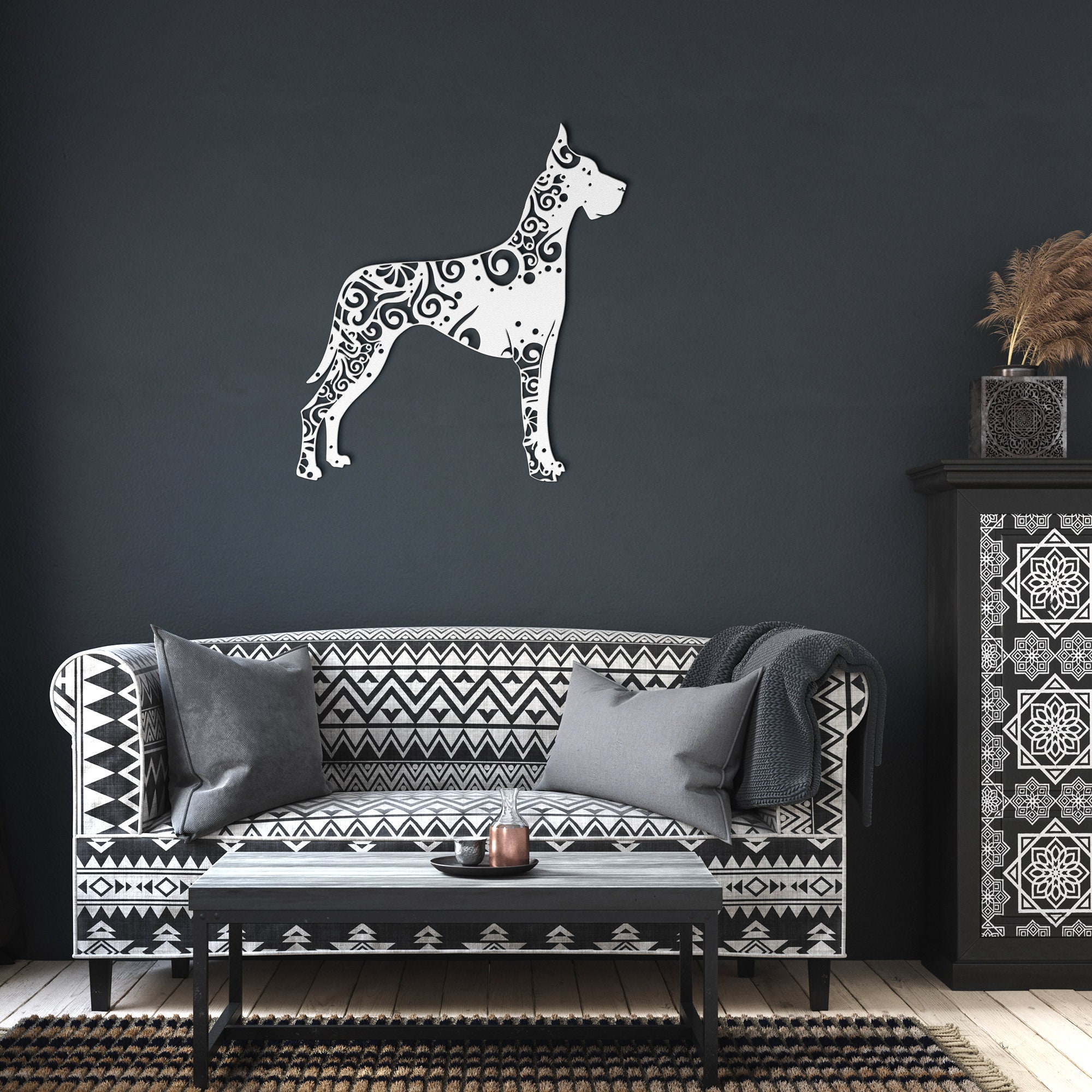 Great Dane Wall Art, Metal Great Dane Sign, Great Dane Home Decor