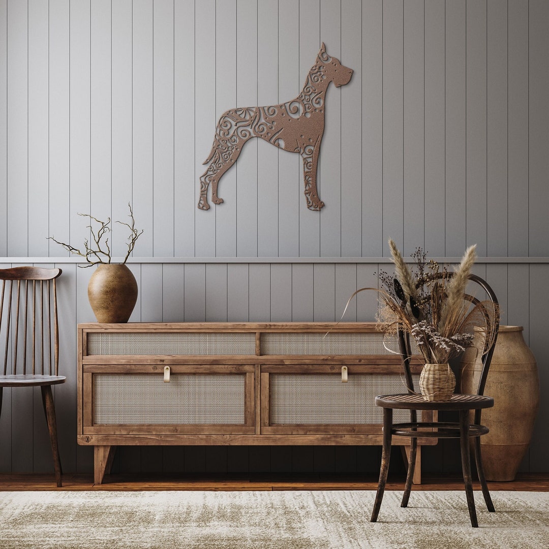 Great Dane Wall Art, Metal Great Dane Sign, Great Dane Home Decor