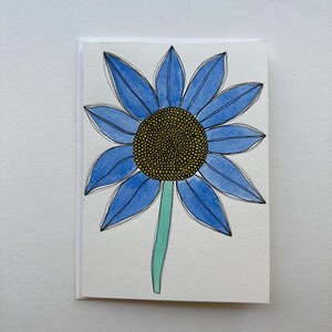 Hand Painted Watercolor Flower Blank Greeting Card