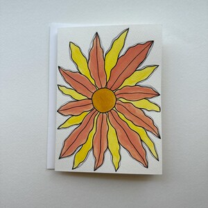 Hand Painted Watercolor Blank Greeting Card
